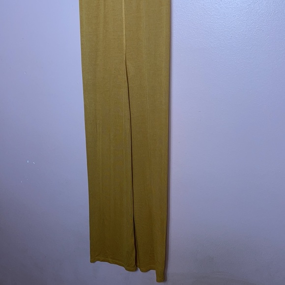 Enza Costa Silk Ribbed Racerback Midi Dress in Honey - Picture 5 of 7